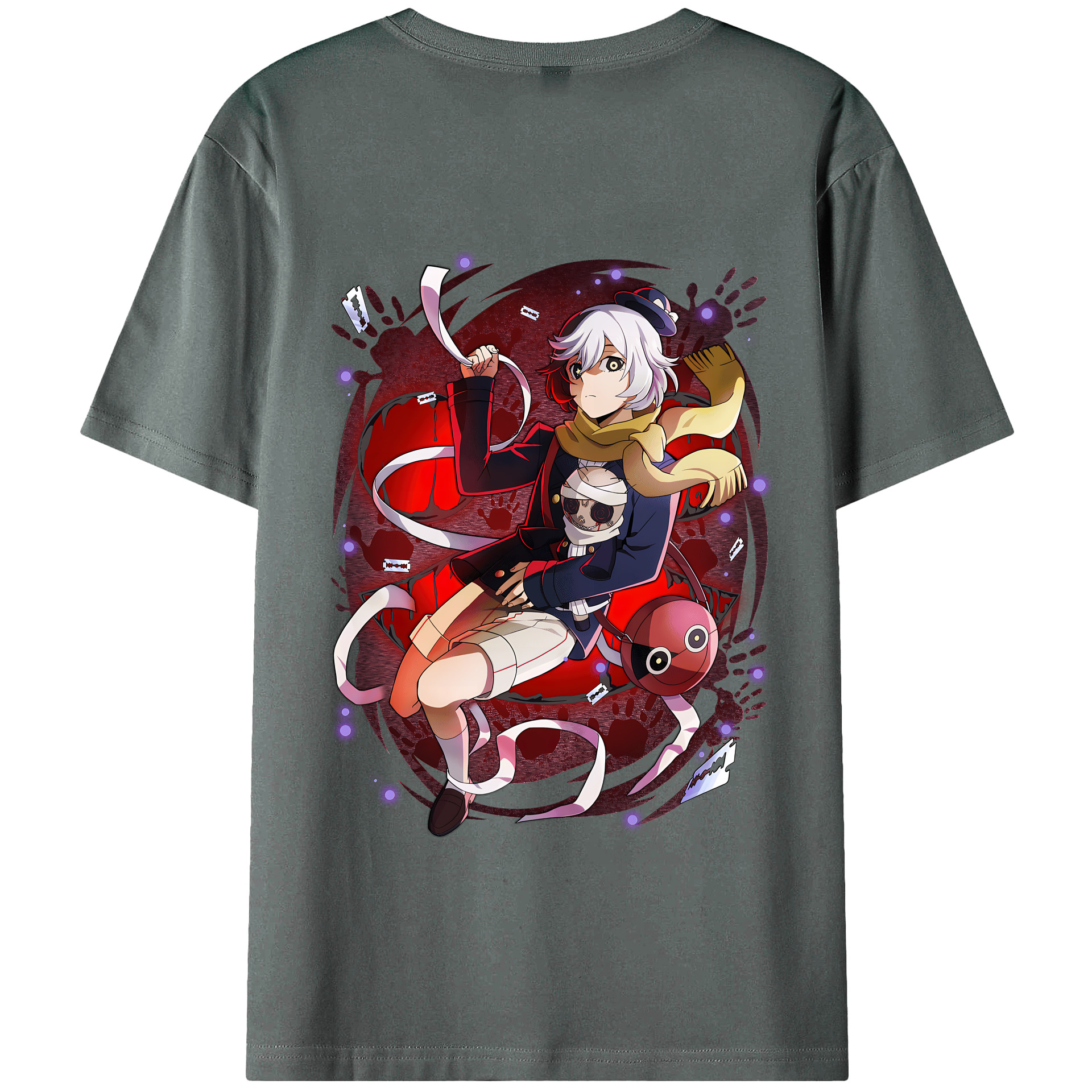 （画像用） 文豪ストレイドッグス Bungo Stray Dogs 綿100％半袖Tシャツ（背面プリント）